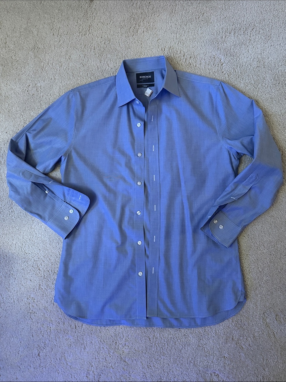 Bonobos Men's Light Blue tailored slim fit Dress Shirt